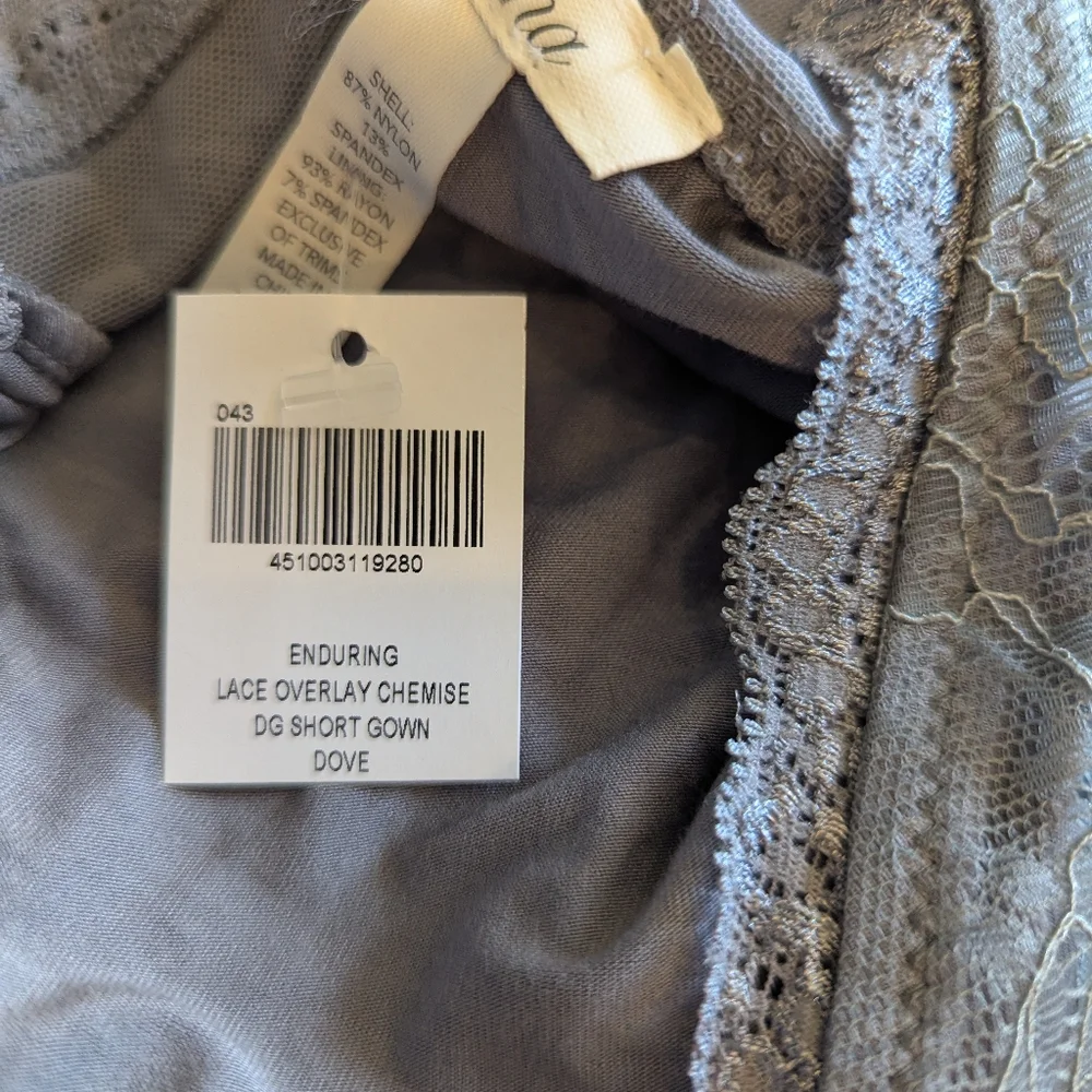 Soma dove gray lace overlay nightgown sleepwear size L NWT - Picture 3 of 8